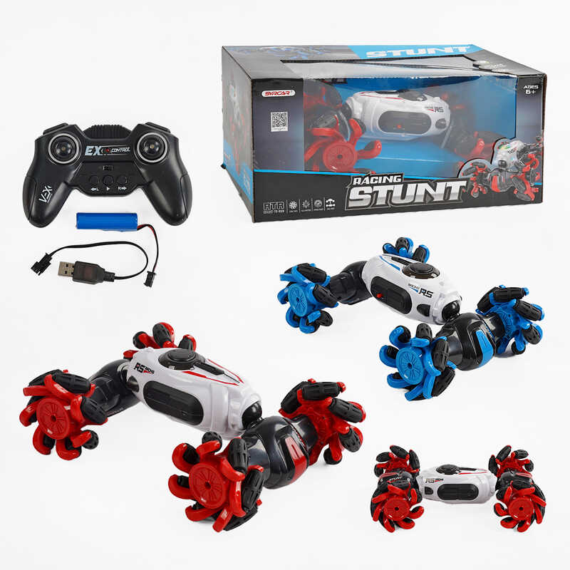 Машина на радіокеруванні 666-810 BA (16) 2 кольори, світло, обертання на 360°, їзда з боку в бік, підйом корпуса, пульт 2.4GHz, акум. 3.7V, в коробці