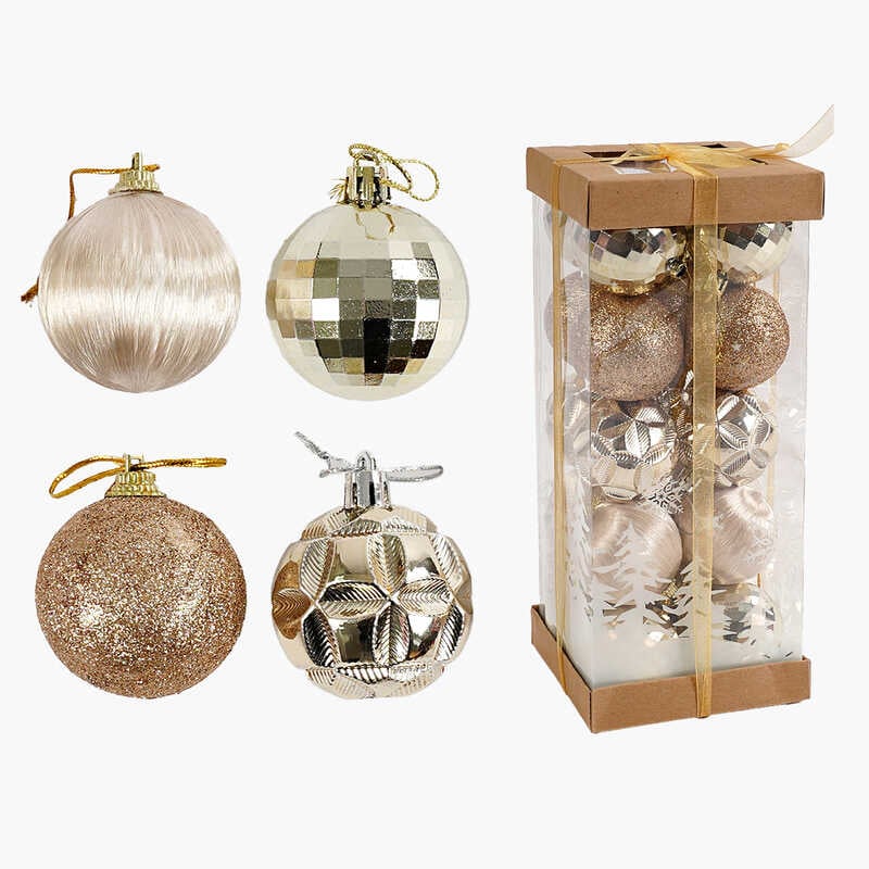 Новорічні прикраси C 67401 (90) 20 штук, кульки, D = 5 см, в коробці