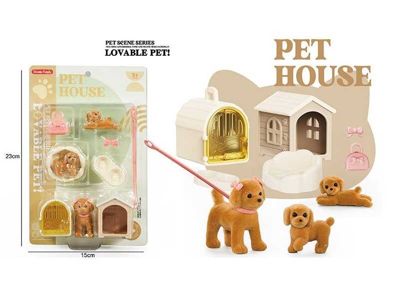 Улюбленці M 10 (72) 3 тваринки, будка, переноска, лежанка, на листі