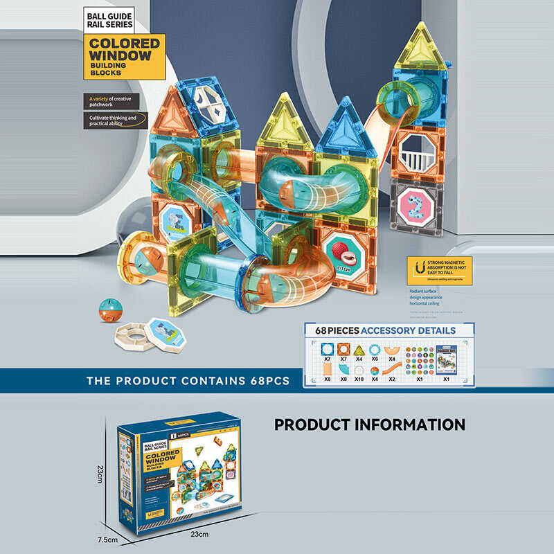 Магнітний конструктор 6691 A (36) 68 деталей, в коробці