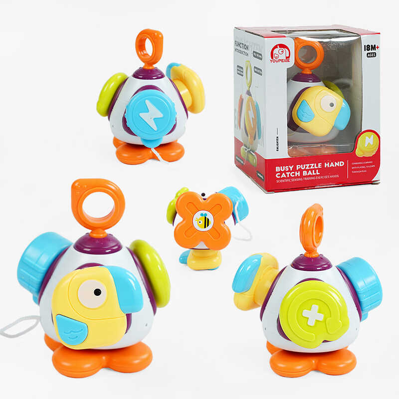 Бізіборд 1688-95 (144) “Пташка”, тріскачка, пискавка, спінер, в коробці