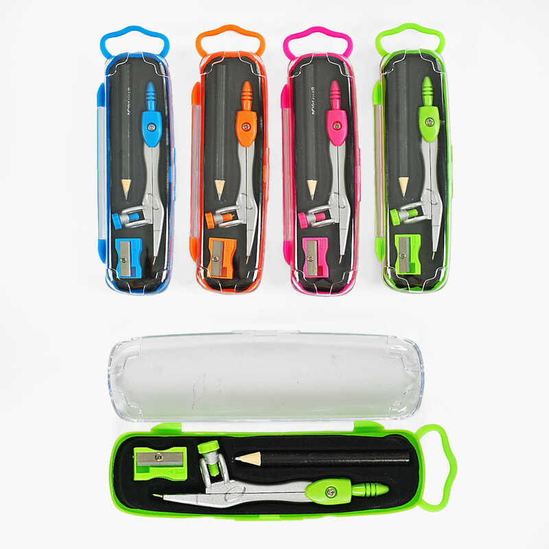 Циркуль С 62056 (240) 4 види, олівець, стругачка, ВИДАЄТЬСЯ ТІЛЬКИ МІКС ВИДІВ