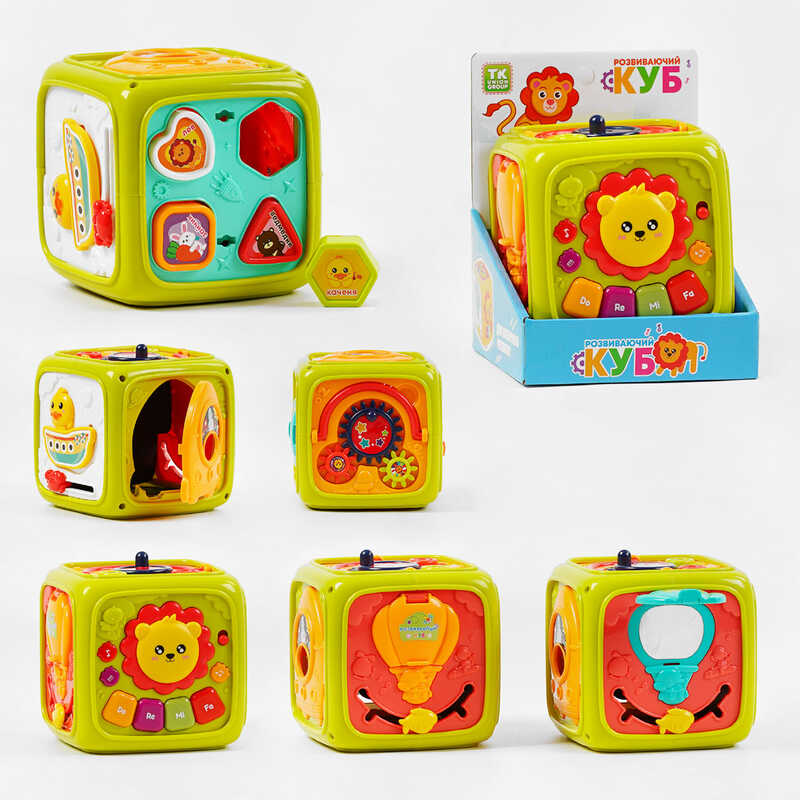Музичний куб 44104 (60/2) "TK Group", ОЗВУЧ. УКРАЇНСЬКОЮ МОВОЮ, пісні, казки, підсвічування, піаніно, лабіринт, рухомі шестерні, в коробці
