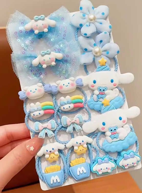 Резинки для волосся C 73138 (1000) ЦІНА ЗА 1 ЛИСТ, герой, 12 штук, в пакеті