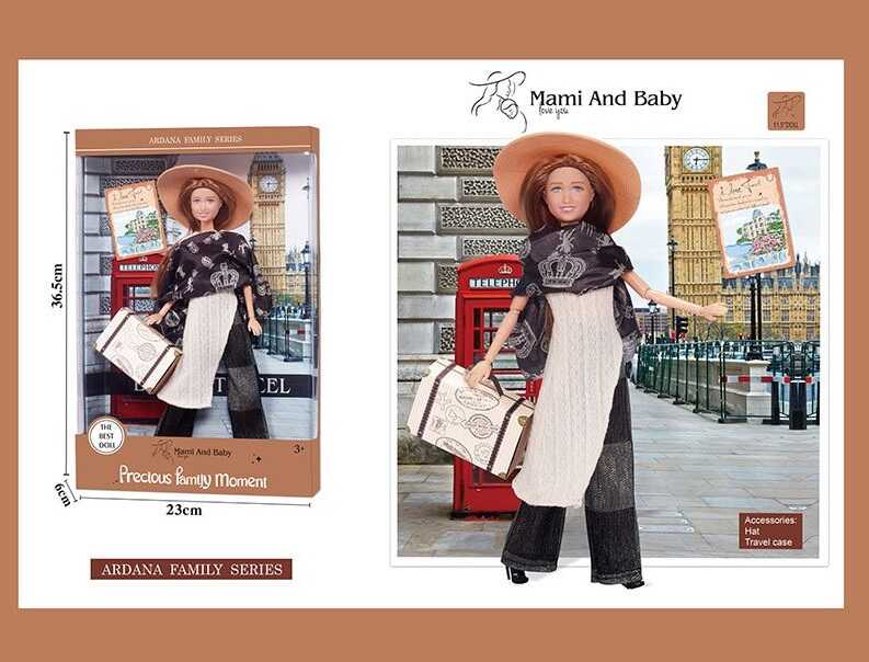 Лялька A 791-2 (48/2), висота 30 см, шарнірні суглоби, капелюх, взуття, в коробці