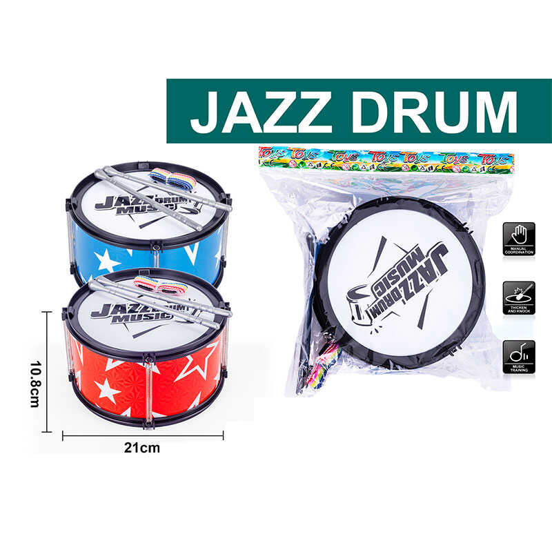 Барабан 3566 (64/2) 2 кольори, барабанні палички, стрічка, в пакеті