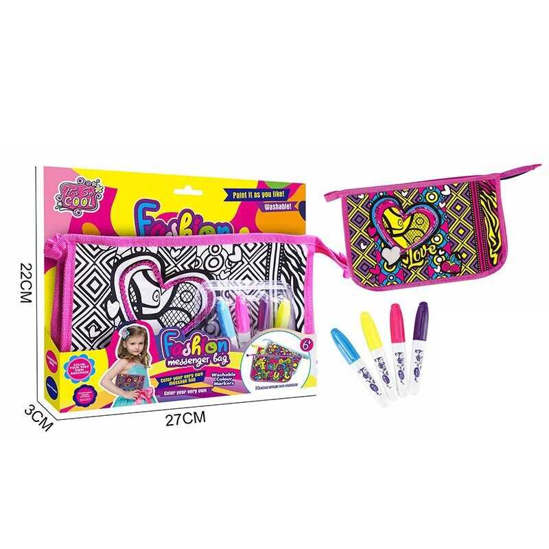 Набір для творчості JX 20112-6 (120/2) 4 маркери для тканини, сумочка, в коробці