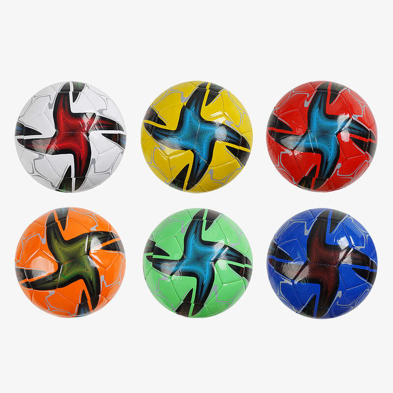 М`яч футбольний C 70296 (80) 6 видів, вага 300-310 грамів, гумовий балон, матеріал PVC, розмір №5, ВИДАЄТЬСЯ МІКС