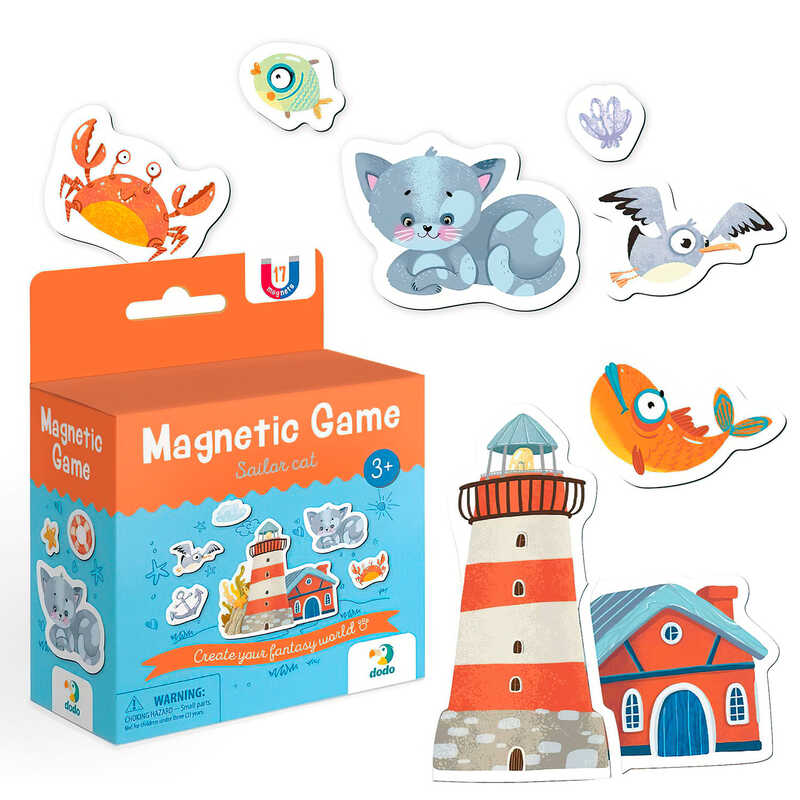 гр Магнітна гра "Котик-морячок" 200235 (60) "DoDo", 17 магнітів, в коробці