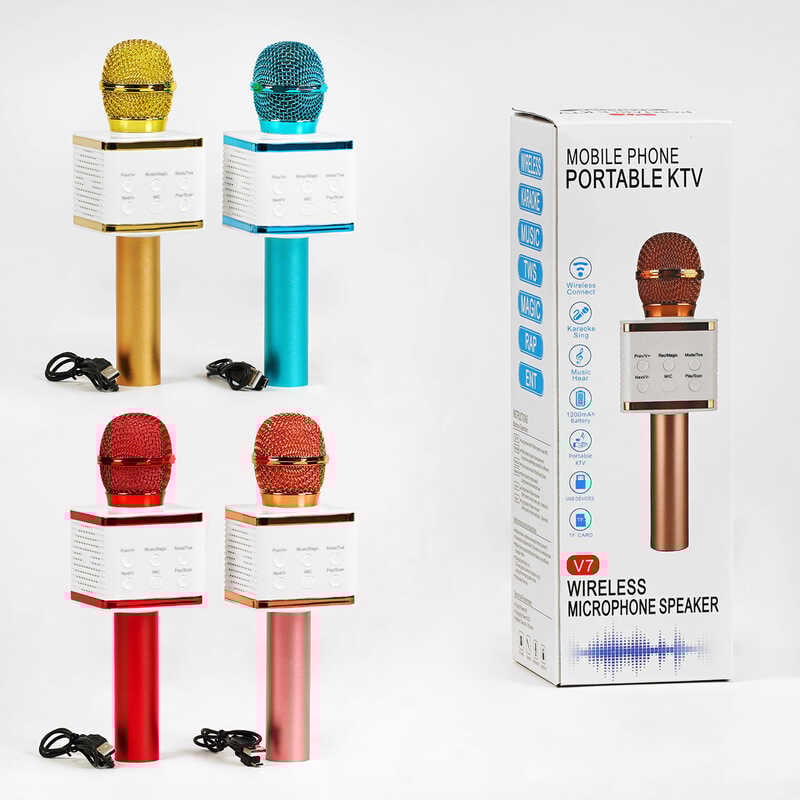 Мікрофон С 60084 (50) 4 види, караоке, bluetooth, USB, колонка, в коробці, ВИДАЄТЬСЯ ТІЛЬКИ МІКС ВИДІВ