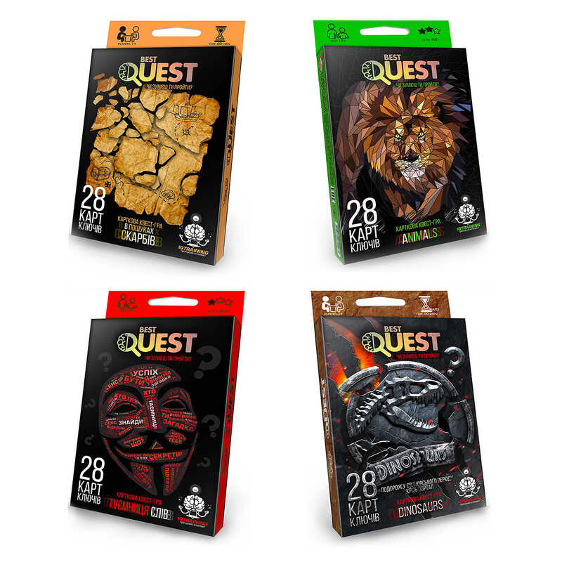гр Карткова квест-гра "Best Quest" Таємниця слів BQ-01-01U,02U,03U,04U УКР. (32) "Danko Toys"
