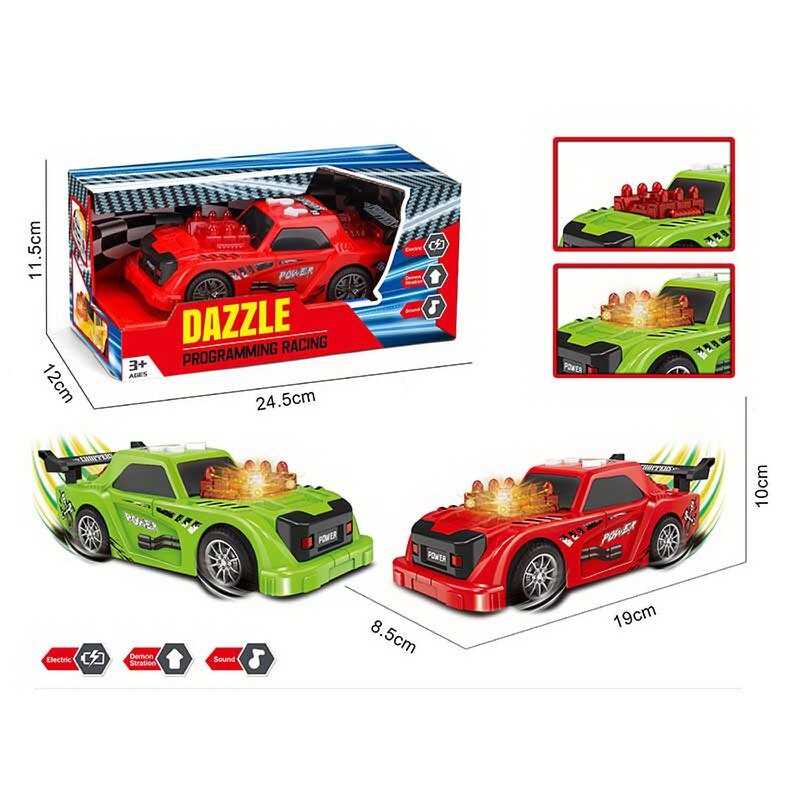 Машина музична PC 88-05 (48/2) 2 кольори, підсвічування, звукові ефекти, режим демонстрації, прогумовані колеса, рухи вперед-назад, в коробці