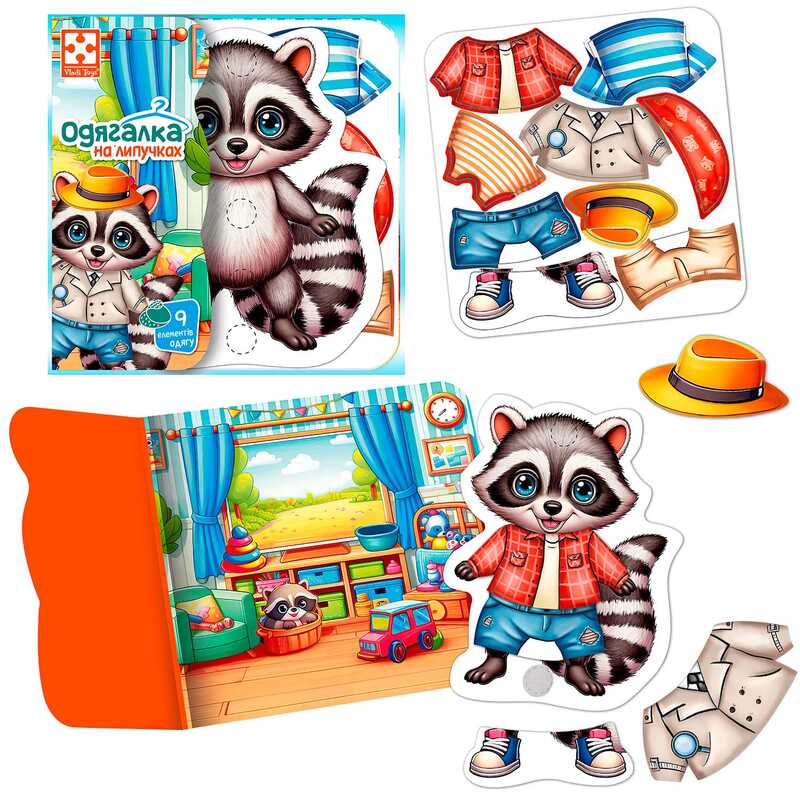 гр Гра розвиваюча з липучками "Єнотик" VT1320-02 (20) "Vladi Toys"