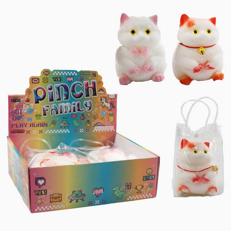 Гра антистрес C 72372 (15) ЦІНА ЗА 2 ШТУКИ В БЛОЦІ, "Котик", силіконовий, розмір 11х12х13 см, аксесуар, в коробці