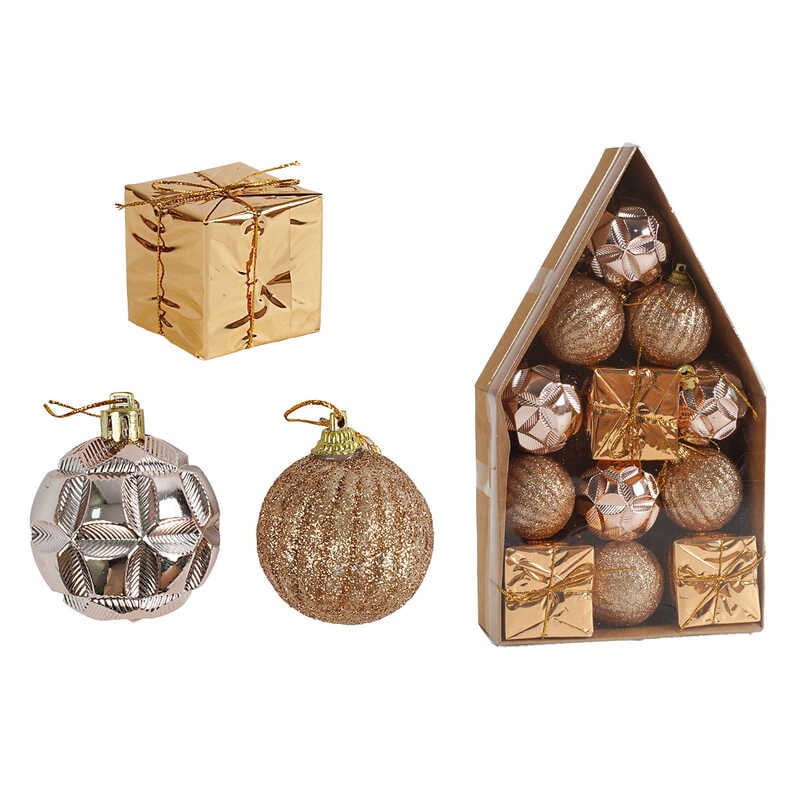 Новорічні прикраси C 67484 (104) 12 штук, кульки, подарунки, D = 5 см, в коробці