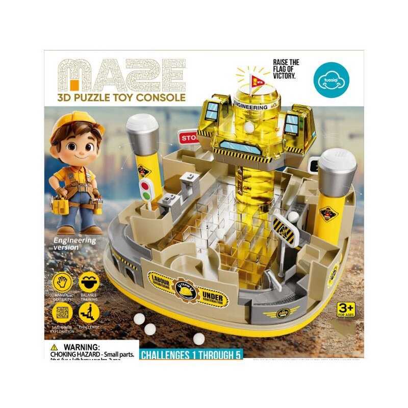 Настільна гра MKD 218 A (16) лабіринт, 2 джойстики для керування, механічний принцип, вежа з прапором, в коробці