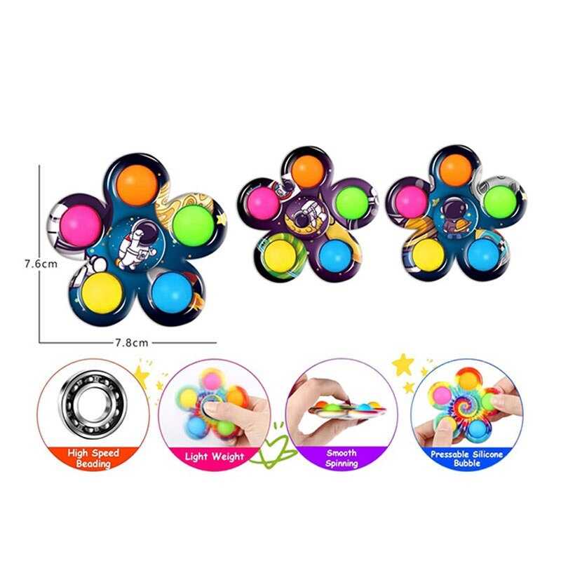 Спінер 2021-100 F (1000) 7,8*7,6 см, поп-іт, в пакеті, ВИДАЄТЬСЯ ТІЛЬКИ МІКС ВИДІВ