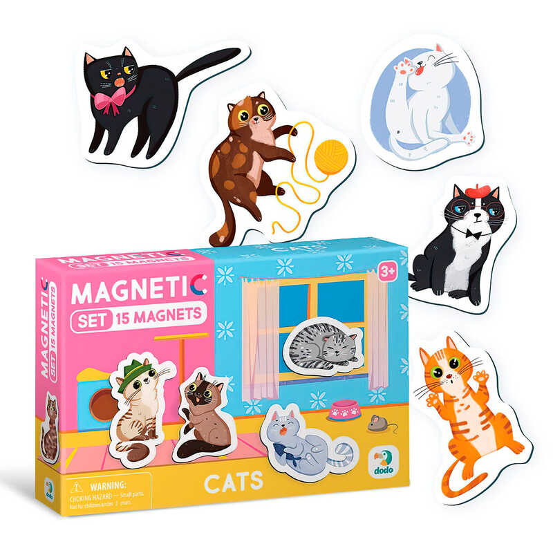 гр Набір магнітів "Котики" 200258 (24) "DoDo", 15 магнітів, в коробці