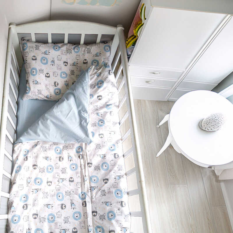 гр Змінний комплект постільної білизни "Тварини" 62660 (1) тканина РАНФОРС, розмір 120*60 см "Bimbo", в пакеті