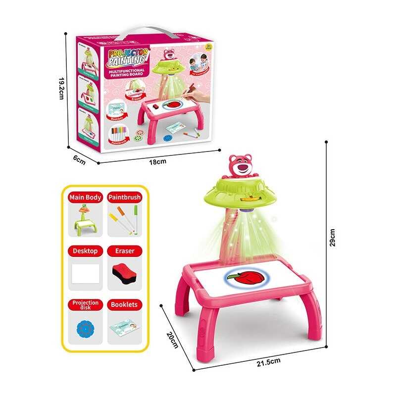 Столик з проєкторм ZF 1004 C (60) на батарейках, герой, підсвітка, диски, фломастери, в коробці