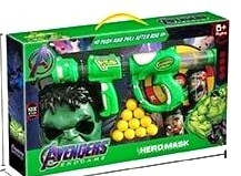 Герой - набір «Халк»892-3 , автомат із помповим механізмом, 10 м’яких кульок, мішені, в коробці