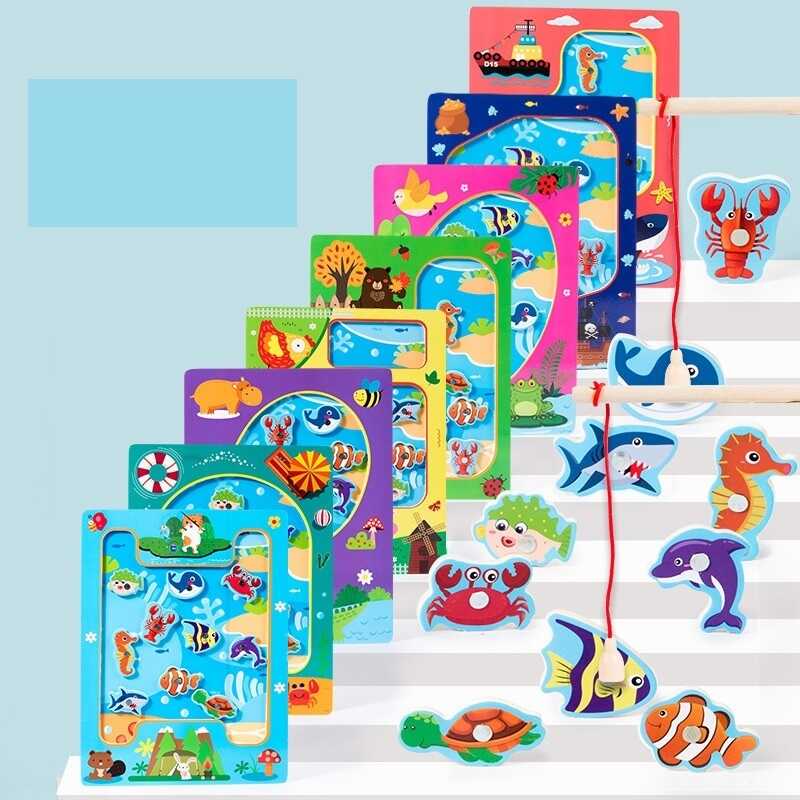 Магнітна риболовля C 65066 (120) дерев'яна, вудочки, в плівці, ВИДАЄТЬСЯ МІКС