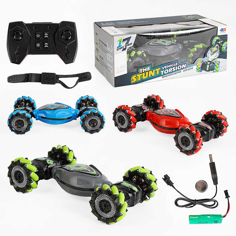 Машина на радіокеруванні 3688 G 135 A (24) 3 кольори, підсвічування, звук, роликові колеса, акум. 3,7 V, пульт 2.4G, браслет, обертається на 360°, трансформація, в коробці, ВИДАЄТЬСЯ ТІЛЬКИ МІКС ВИДІВ