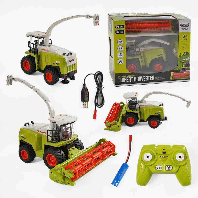 Комбайн на радіокеруванні 6611 (16) звук, підсвічування, акумулятор 3.7V, пульт 2.4GHz, USB-кабель, гумові колеса, масштаб 1:24, в коробці