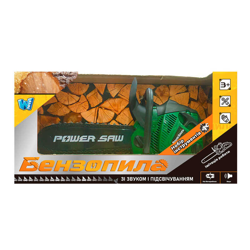 Бензопила 81465 (24/3) "WToys" звук, ланцюг рухається, на батарейках, в коробці