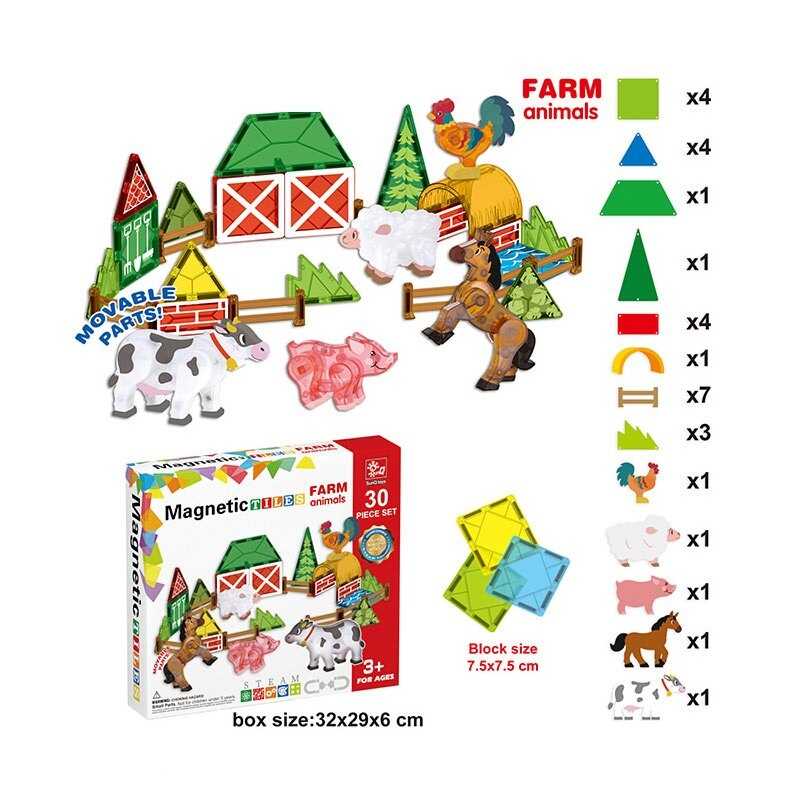 Магнітний конструктор SQ 68001-7 (16) 30 деталей, в коробці