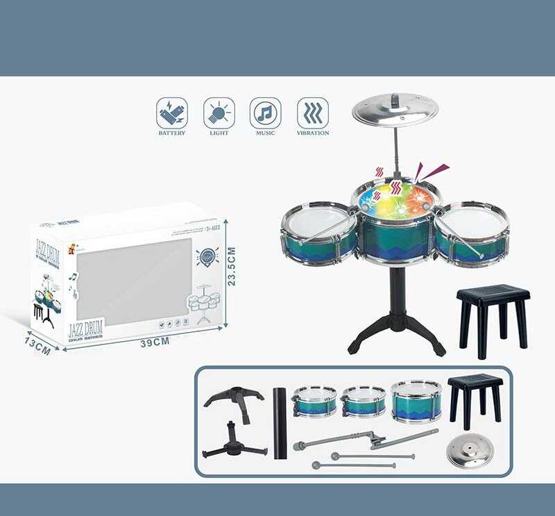 Барабан D 992-2 (24/2) звук, підсвічування, стілець, в коробці