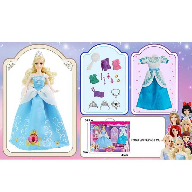 Лялька з аксесуарами 91062 B (24) висота 30 см, діадеми, сережки, намиста, гребінець, сукні, туфлі, в коробці