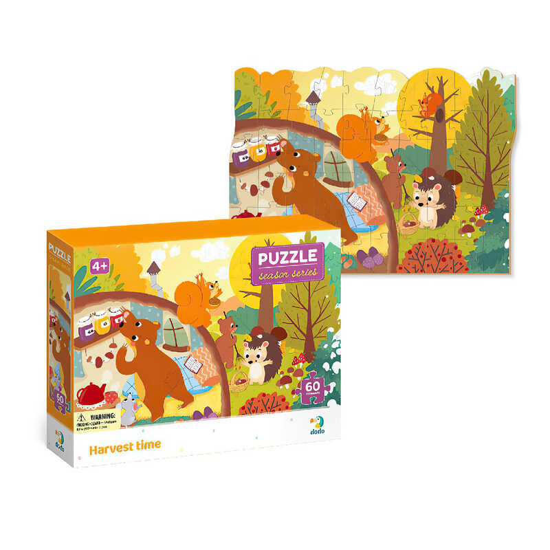 гр Пазл 60 ел. "Прибирання в лісі" 300413 (36) "Dodo", розмір елемента 4.5х3.5см, розмір зібраної картинки 23х32см, в коробці