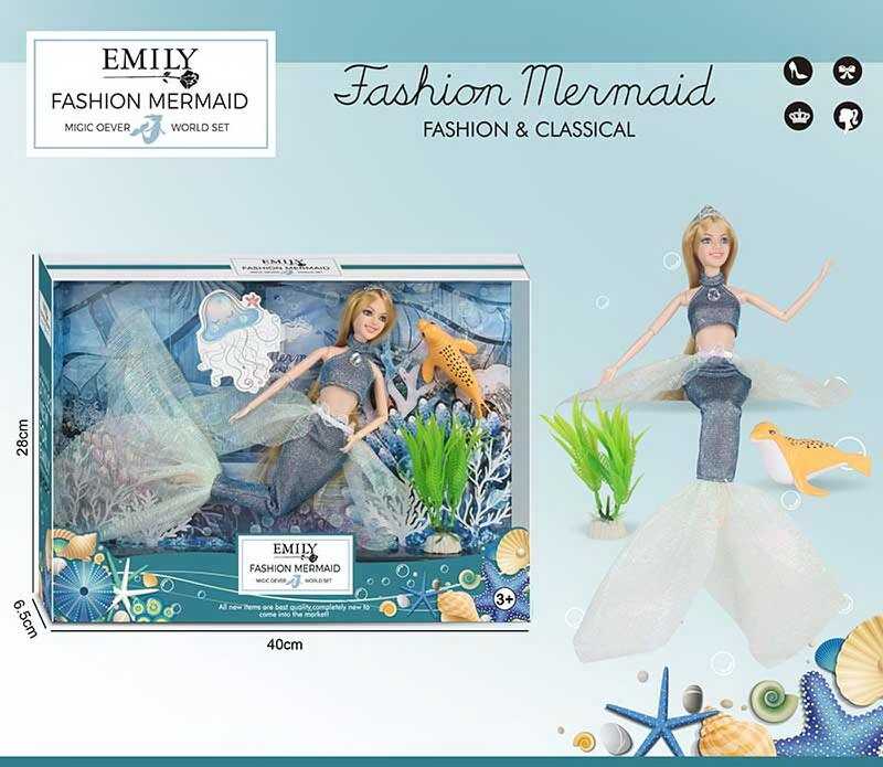 Лялька QJ 137 D (36/2) "Русалонька", висота 30 см, фігурка морського мешканця, у коробці