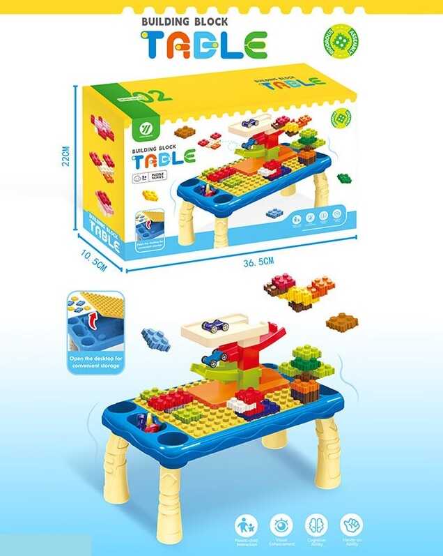 Столик з конструктором 471 (36/2) висота столика 19 см, машинки, конструктор, в коробці