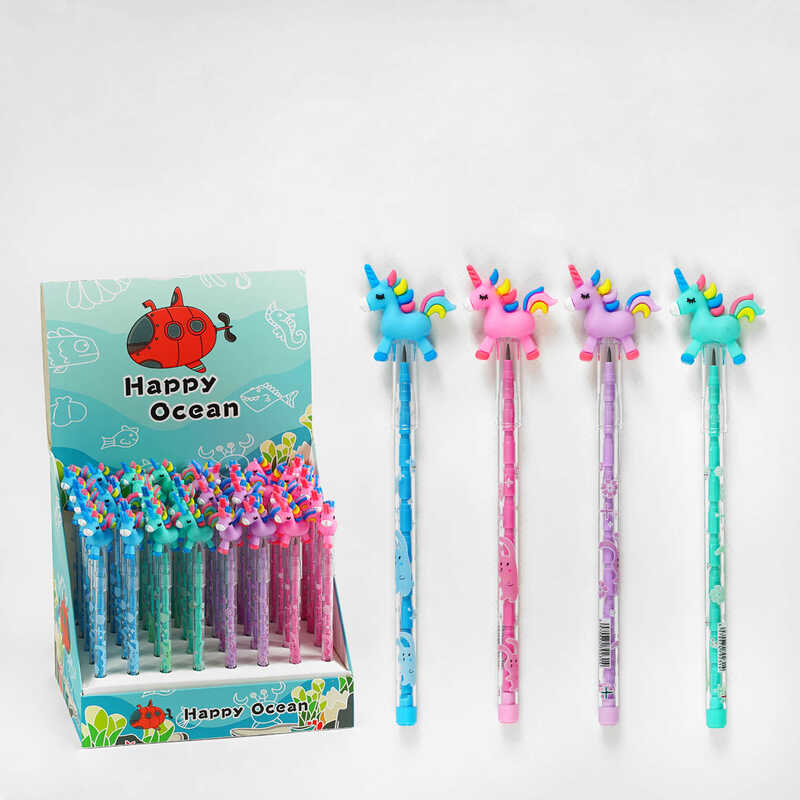 Олівці C 60816 (30) ЦІНА ЗА 40 ШТУК В БЛОЦІ прикраса “Єдиноріг”