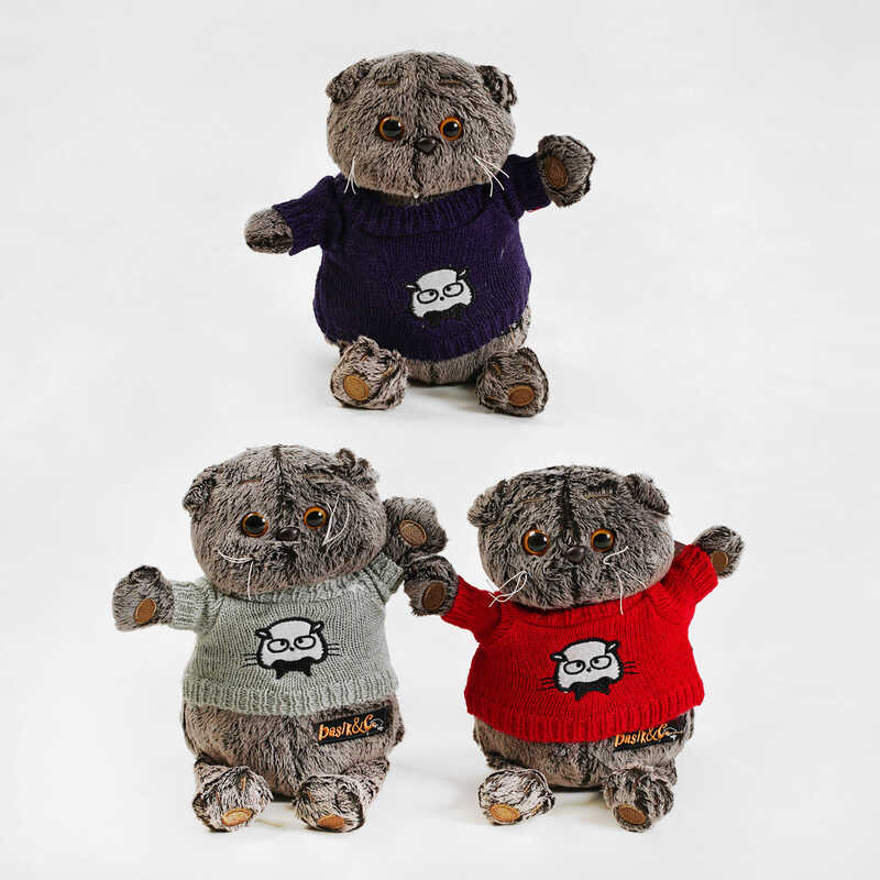 М`яка іграшка C 52154 (300) кіт Басик, 3 види, 25см, ВИДАЄТЬСЯ ТІЛЬКИ МІКС ВИДІВ