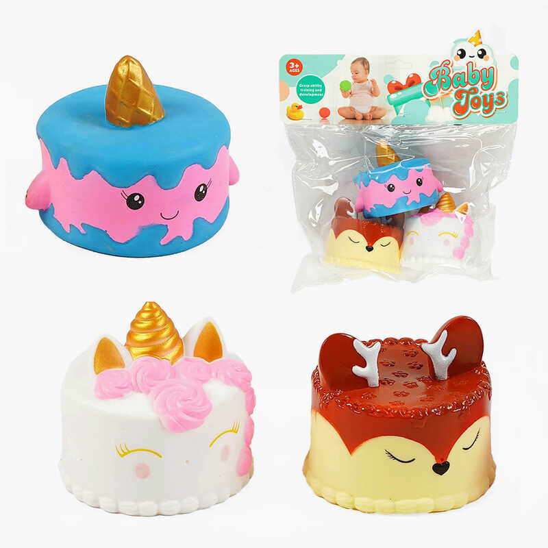 Іграшки для ванни SCA 99 D (144/2) “Тортики”, 3 штуки, гумові, в пакеті