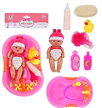 Пупс Т 8013-2 , 2 види, ванна, аксесуари, у пакеті