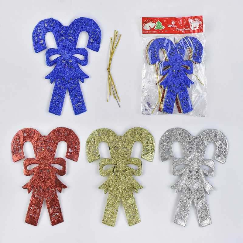 Ялинкова іграшка С 30958 (600) "Бант", 14см, 4 штуки в пакеті