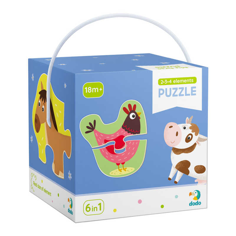 гр Пазли картонні (3-4 роки) 2-3-4 елементи "Домашні тварини" 300152 (12) 18 елементів "Dodo"