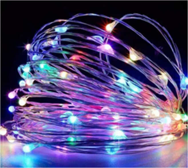 Гірлянда C 61486-10 Y (100) 20.35 метри, світлодіодна, жовте світло, від батарейок, 1 режим, в коробці