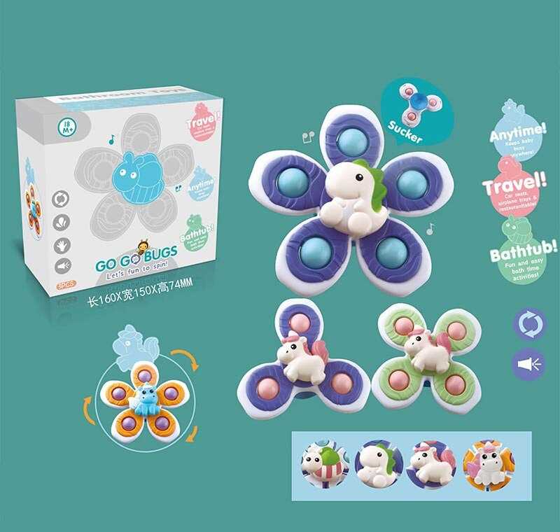 Брязкальце-спінер YZ 12 (120/2) 3 штуки, на присосках, рухливі кульки, в коробці