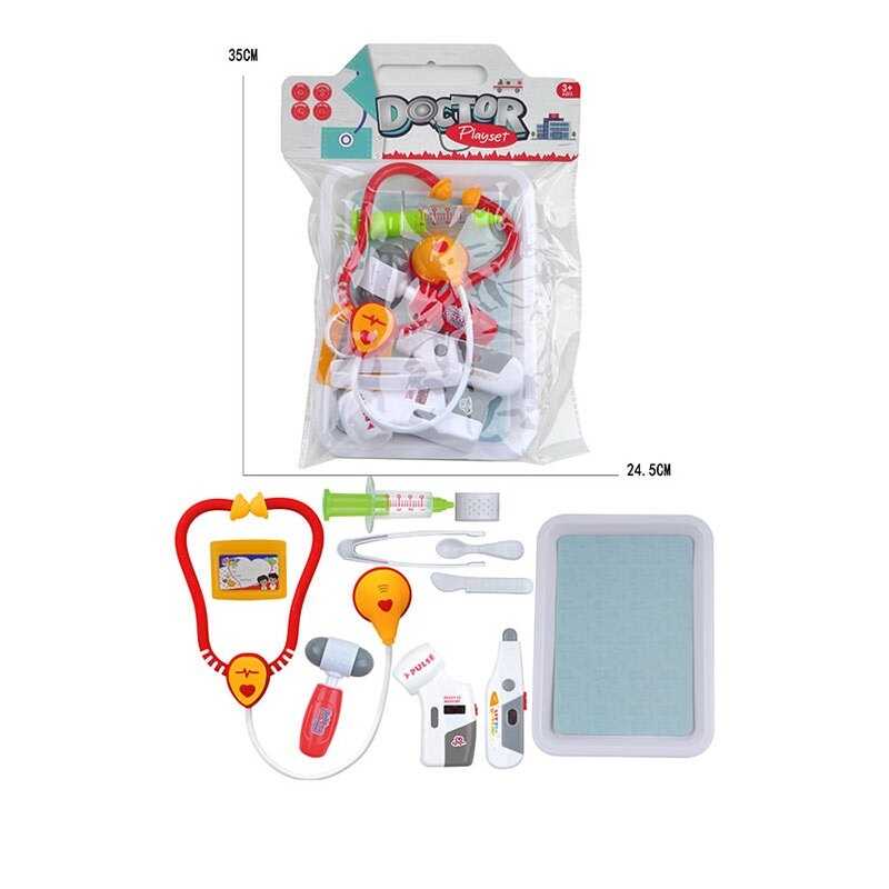 Набір лікаря 5507-5 (120/2) стетоскоп, шприц, молоточок, щипці, пластир, ложка, лоток для інструментів, в пакеті