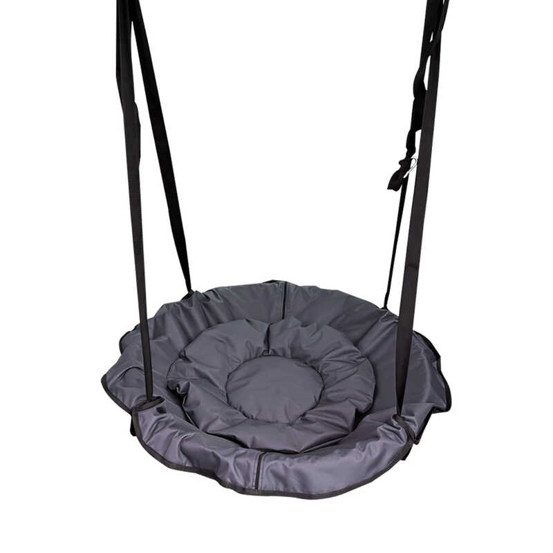 гр Гойдалка-гамак, колір сірий GL 270895 (1) 2 кольори, D подушки = 60 см, подушка з водонепроникного матеріалу, 120-150 кг, ремінці, D чохла = 105 см, знімний чохол, в пакеті ВИДАЄТЬСЯ МІКС ВИДІВ