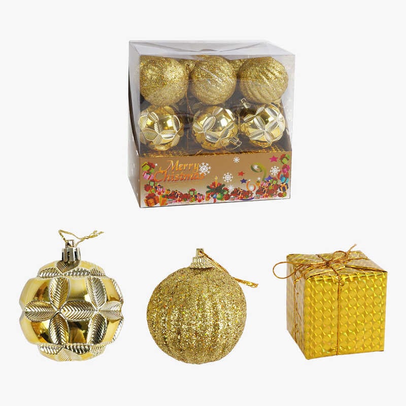 Новорічні прикраси C 67456 (36) кульки, подарункові коробки, 18 штук, діаметр 5.5см, в коробці