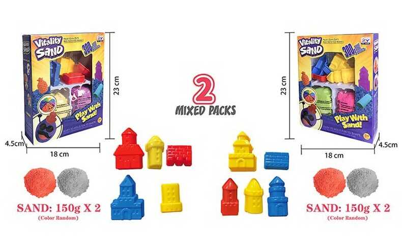 Кінетичний пісок 1906 D (60/2), 300 г, 5 форм, 2 кольори піску, в коробці