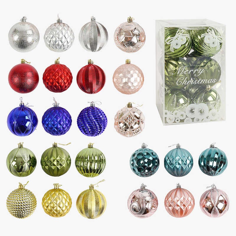 Новорічні прикраси C 67635 (32) 12 штук, кульки, D = 7,5 см, у слюді, ВИДАЄТЬСЯ ТІЛЬКИ МІКС ВИДІВ