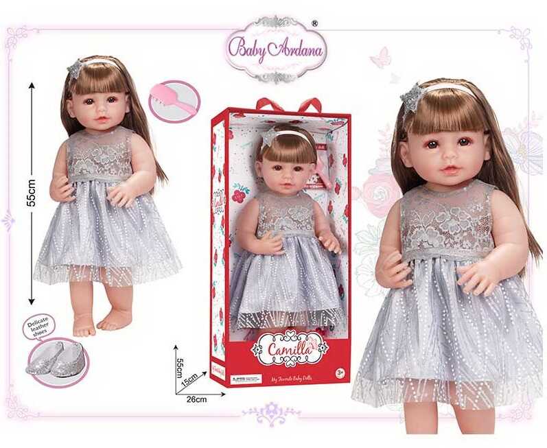 Лялька A 918 B (12/2) гумова, висота - 52 см, прошите волосся, рухомі кінцівки, щітка для волосся, взуття, в коробці