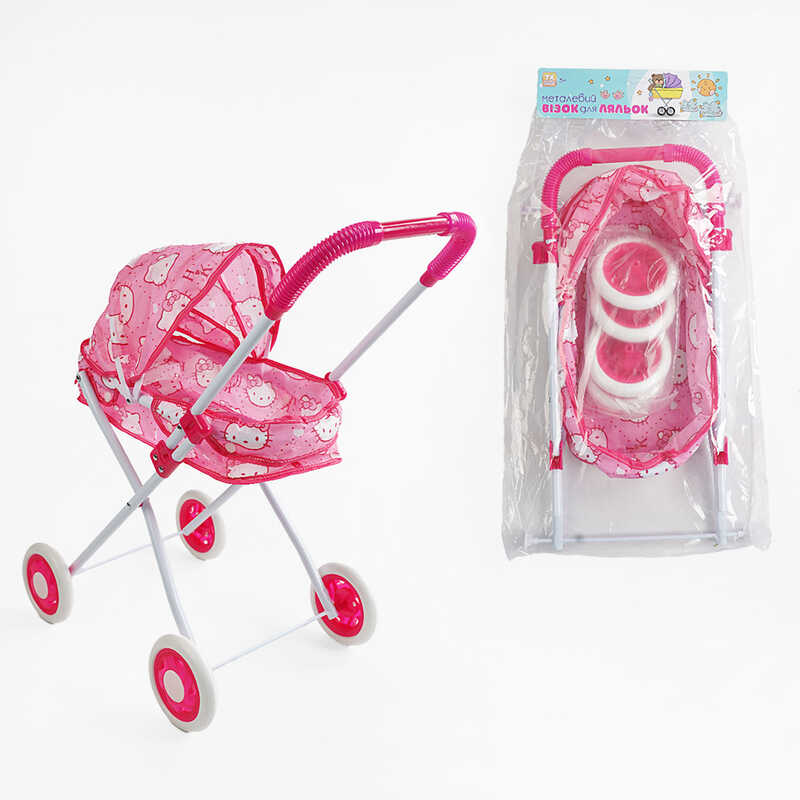 Візок для ляльок ТК 93-472 (24/2) "TK Group", складна конструкція, пупс до 35 см, металевий каркас, в пакеті
